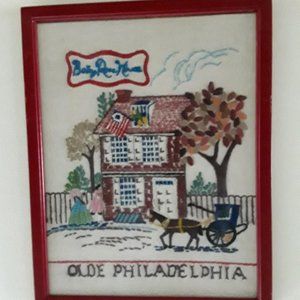 Vintage Needlework Picture  - Americana